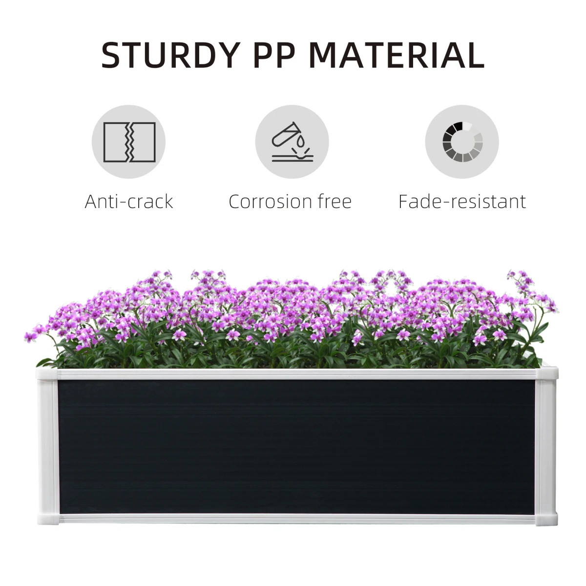 Outsunny Garden Raised Bed Planter 40x14x8 Durable Home by Outsunny