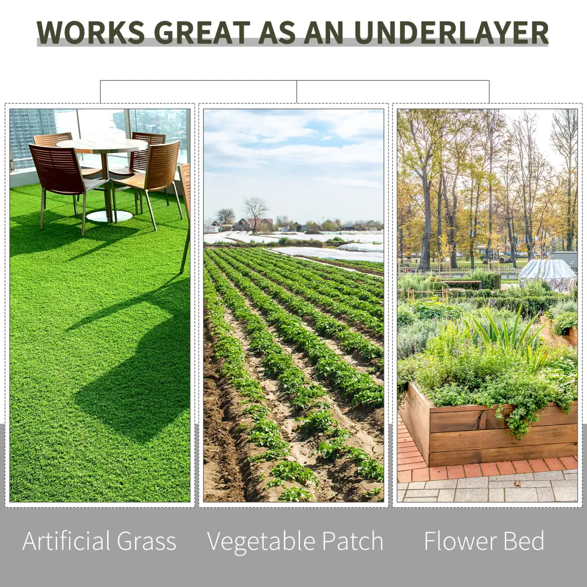 Outsunny Weed Barrier Landscape Fabric Durable & Weed Block Mat & Superior Weed Control - Barrier Mats