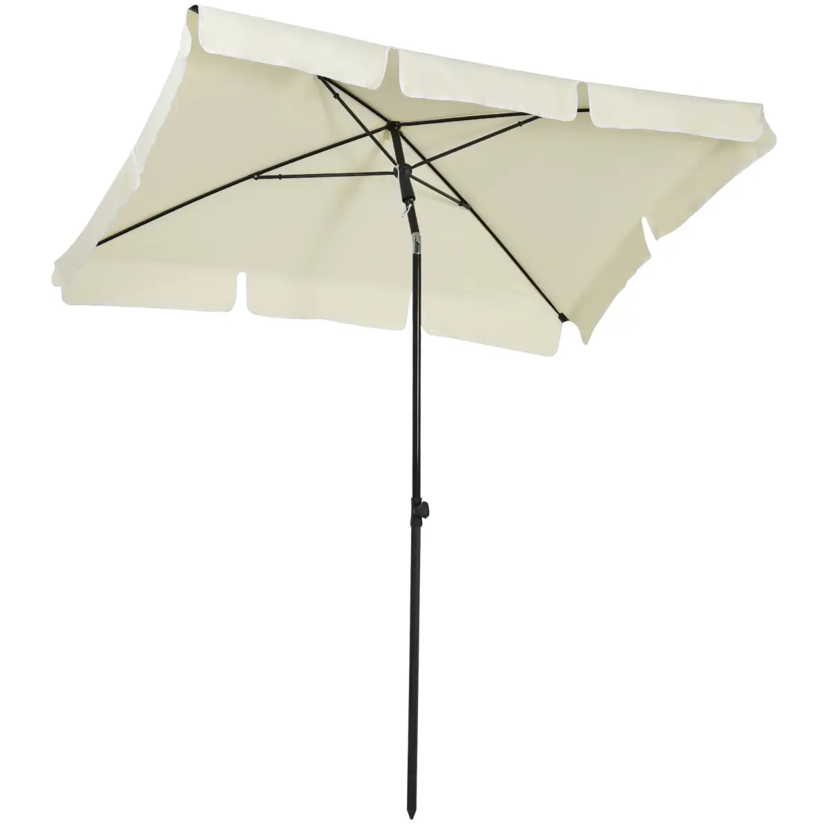 Outsunny Aluminium Sun Umbrella Parasol Patio Garden Tilt 2M x 1.25M - Parasol