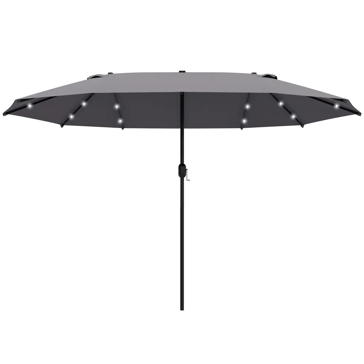 Outsunny Garden Parasol 4.4m Double-Sided Sun Umbrella Patio Sun Shade LED Solar Light - Parasol