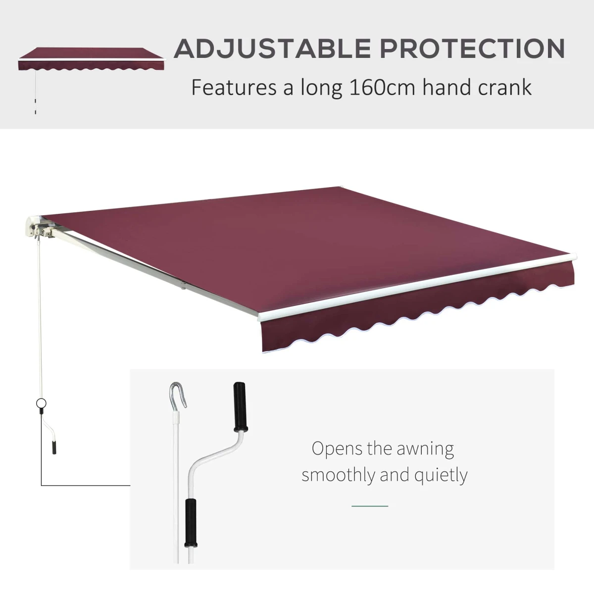 Outsunny Outsunny Awning 3m x 2.5m Aluminum Frame Patio - Cover