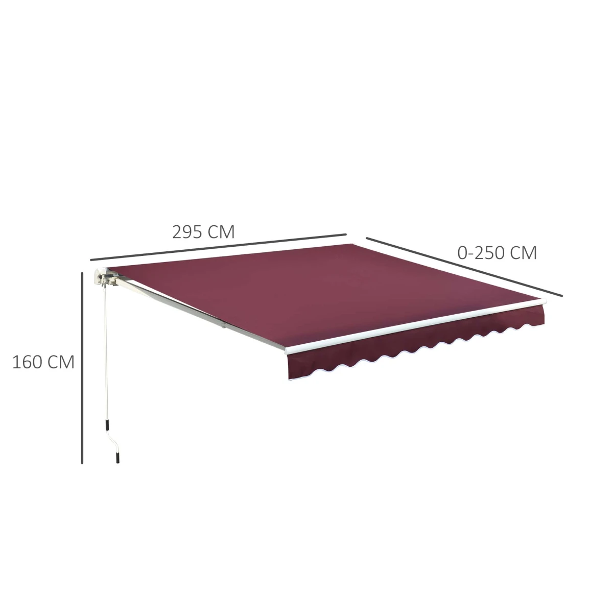 Outsunny Outsunny Awning 3m x 2.5m Aluminum Frame Patio - Cover