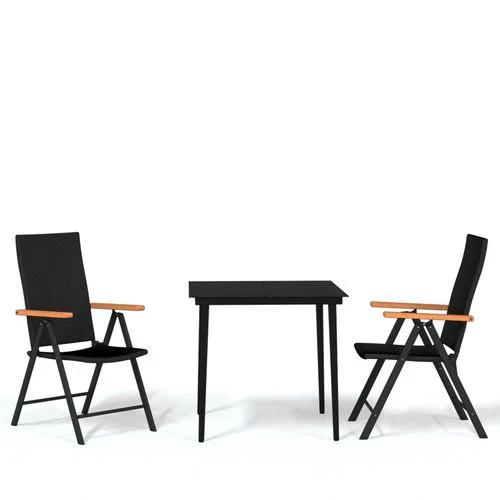 vidaXL vidaXL 5 Piece Garden Dining Set Black and Brown Poly Rattan - Garden Set