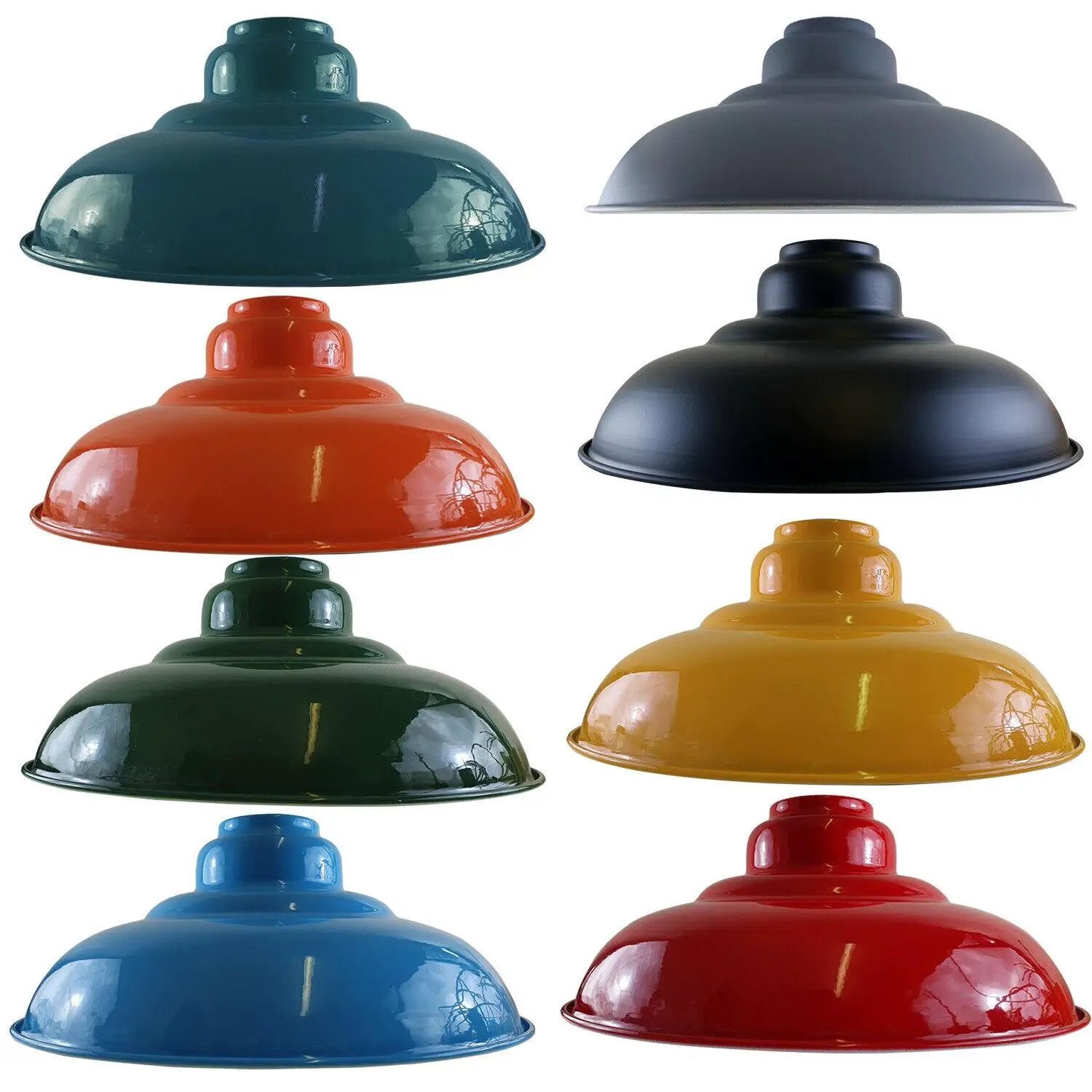 Ledson Ceiling Pendant Industrial Style Gloss Modern Metal Indoor Home Light Lampshade - Pendant Lights
