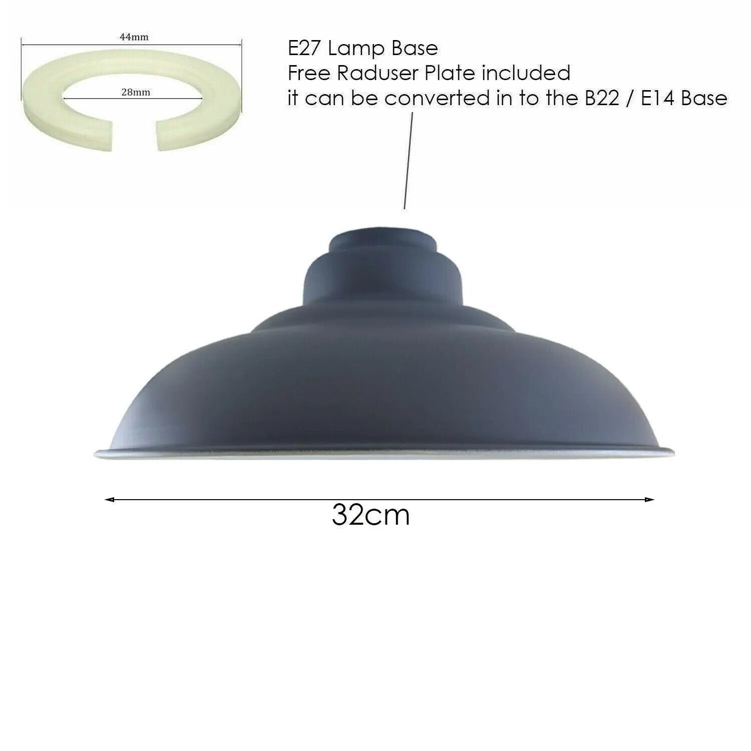 Ledson Ceiling Pendant Industrial Style Gloss Modern Metal Indoor Home Light Lampshade - Pendant Lights