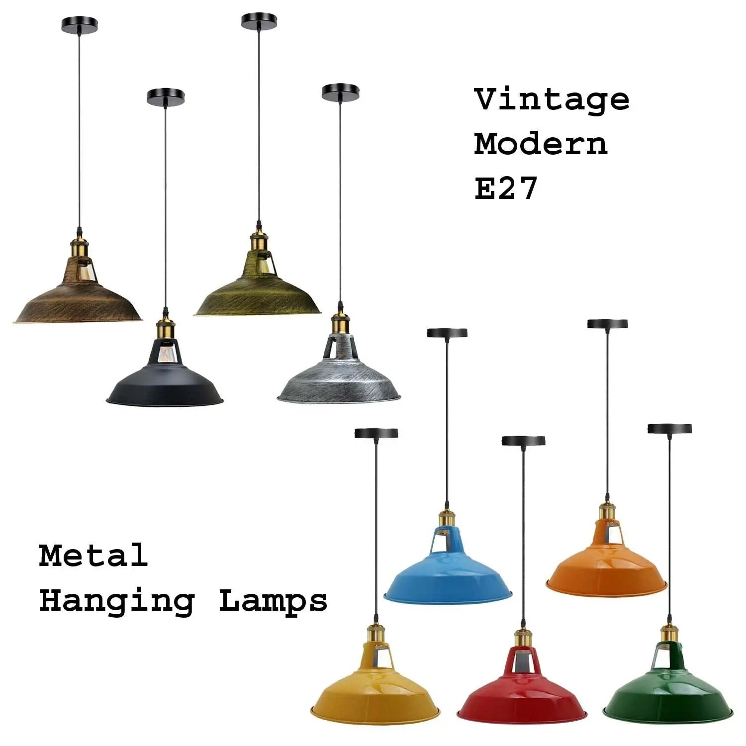Un-branded Modern Vintage Industrial Retro Metal Lamp Shade Loft Pendant Ceiling Light - Pendant Lights