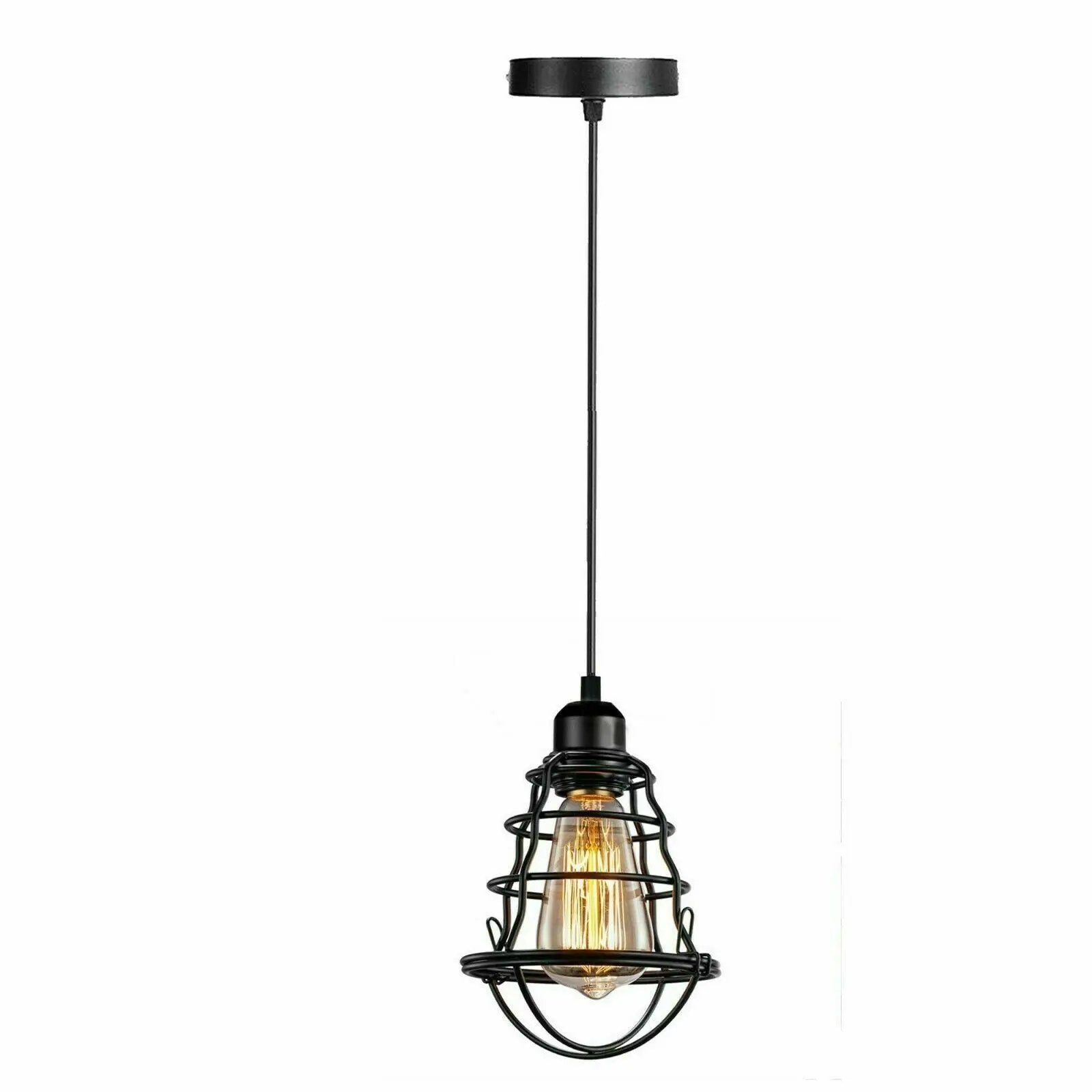 Un-branded Vintage Modern Black Hanging Pendant Light Ceiling Lamp With95cm Adjustable Wire For Kitchen, Bedroom, Living room - Pendant Lights
