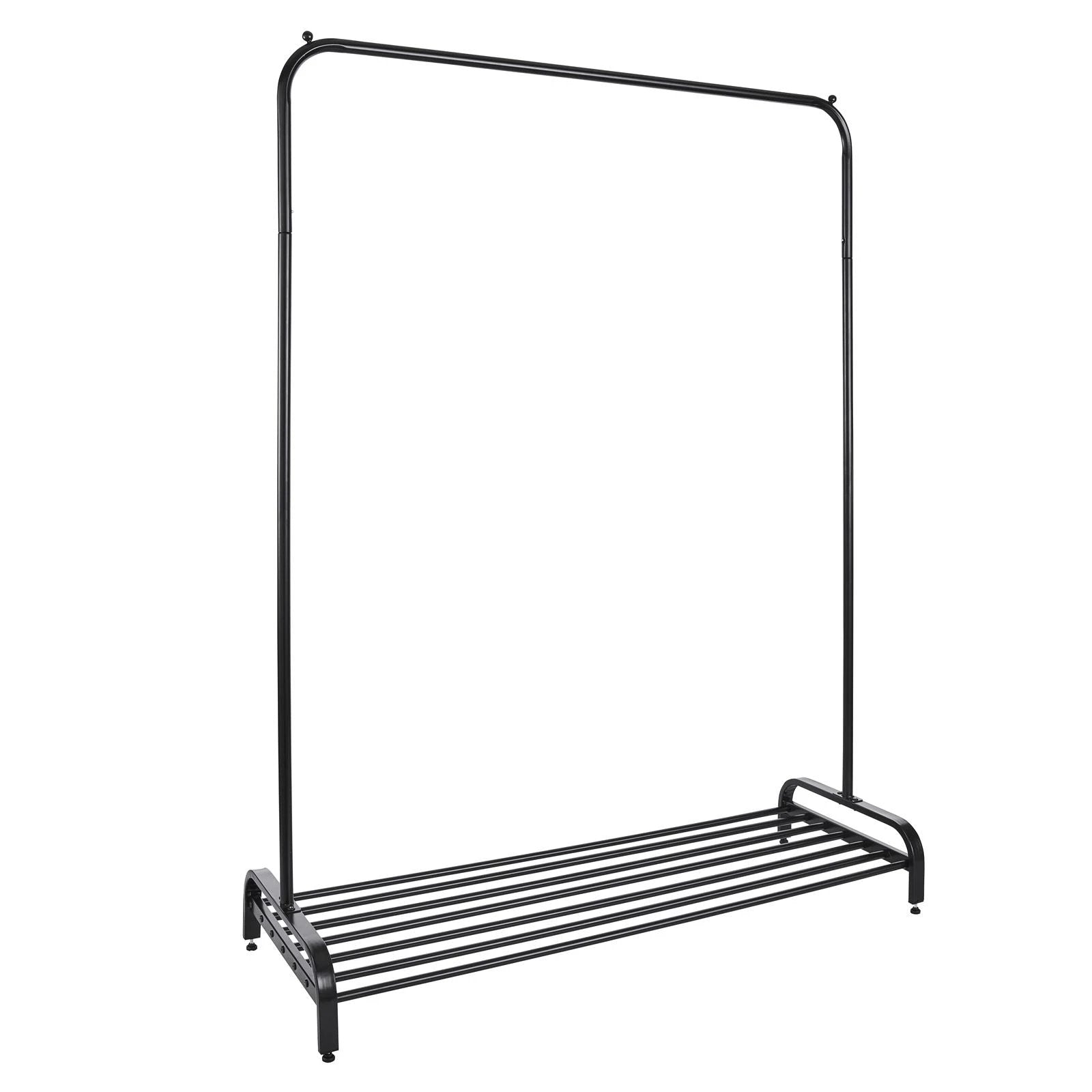 Direct Online Houseware Premium Clothes Rail Black Powder Coated Wide With Shelf - Wardrobe
