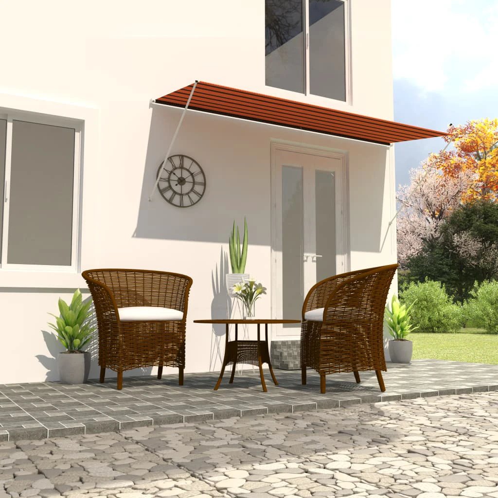vidaXL VidaXL Retractable Awning 100x150 cm Blue White PA-Coated Fabric UV-Resistant for Patio - Cover