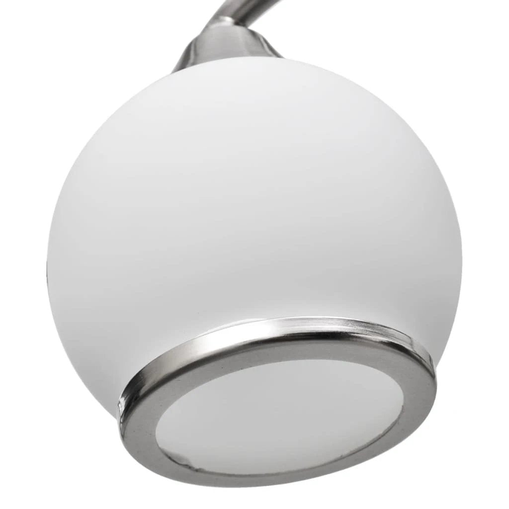 vidaXL SatinNickel 5Lamp Ceiling Lamp GlassShade Bedroom - Ceiling Lights