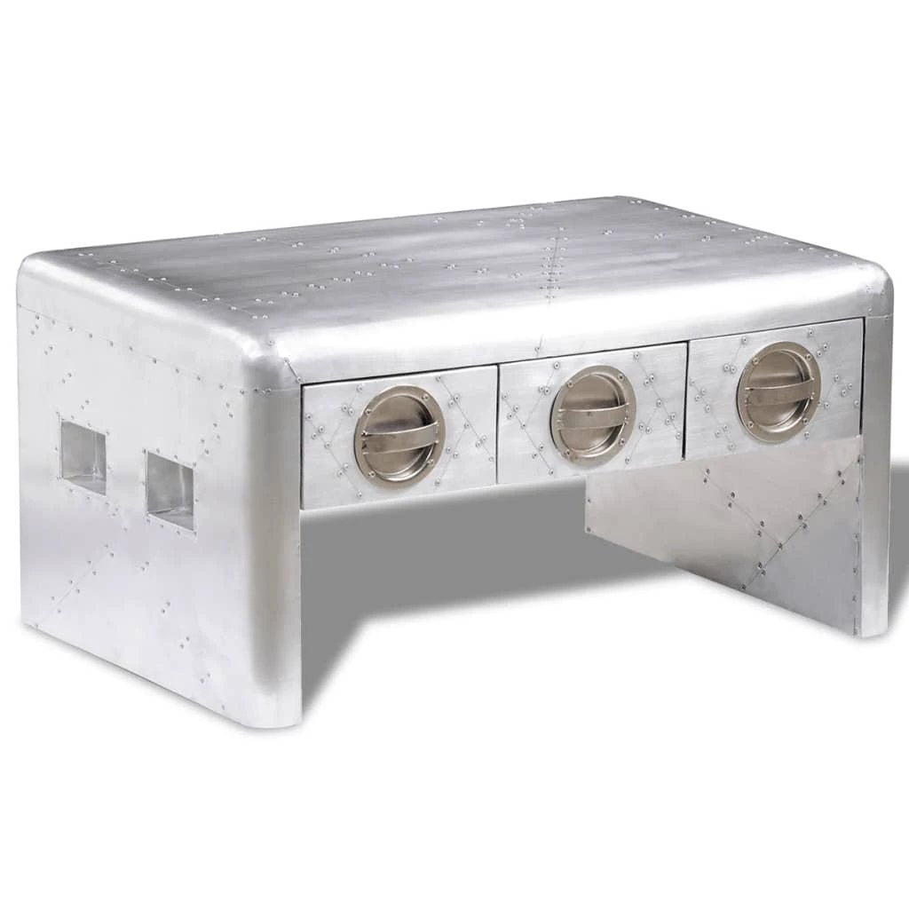 vidaXL Aviator Coffee Table 3-Drawer Vintage Airplane Style - Coffee Table