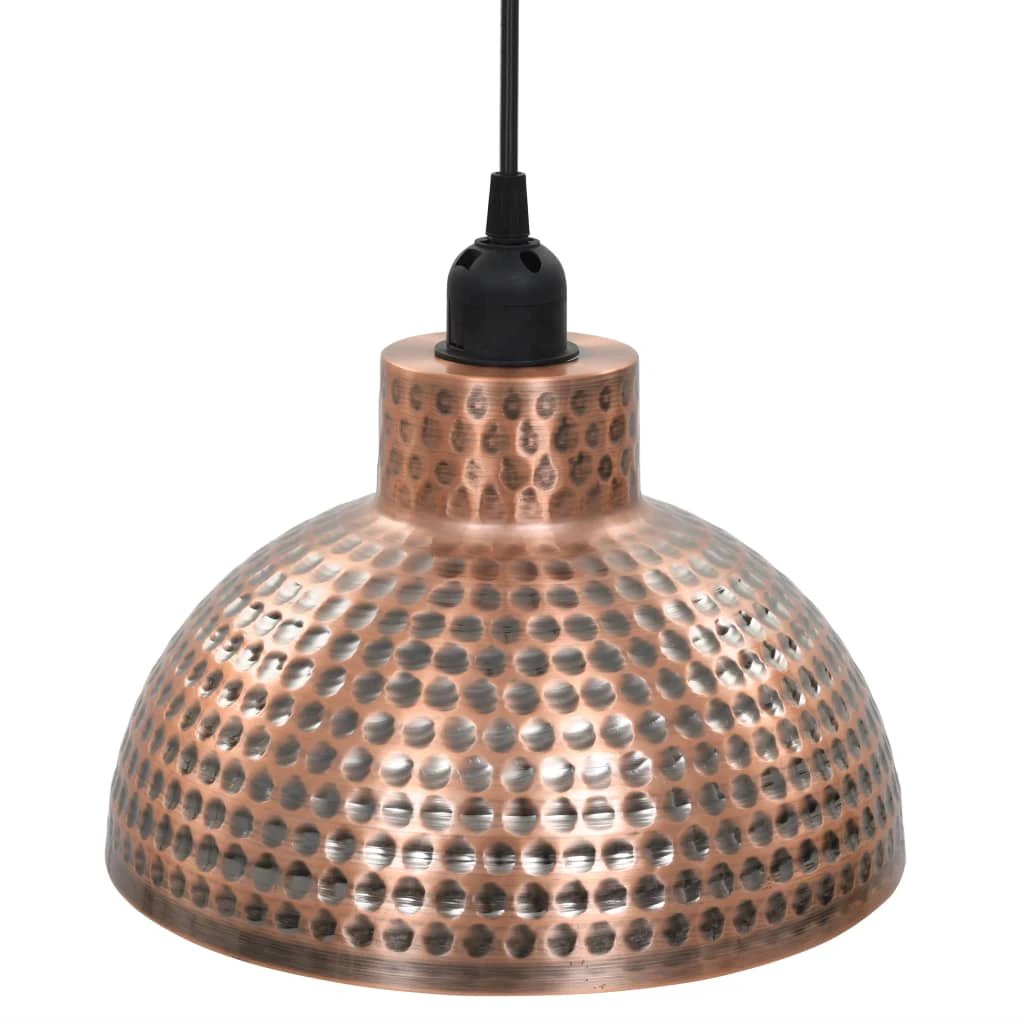 Copper Ceiling Lamps 2Pc Set Hammered Finish Home by vidaXL
