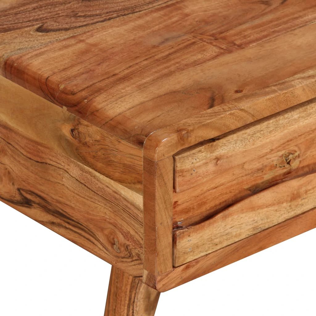 vidaXL Solid Wood Coffee Table 100x50x40 Carved Drawer - Coffee Table
