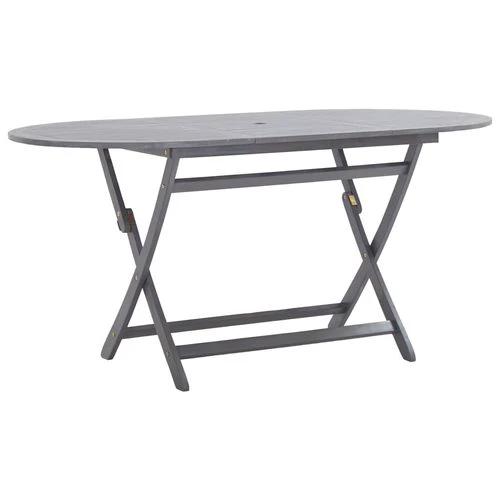 vidaXL vidaXL 7 Piece Garden Dining Set Solid Acacia Wood Grey - Garden Set