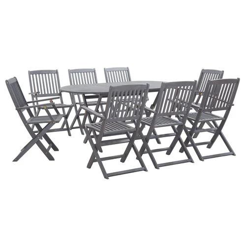 vidaXL 7 Piece Garden Dining Set Solid Acacia Wood Grey by vidaXL