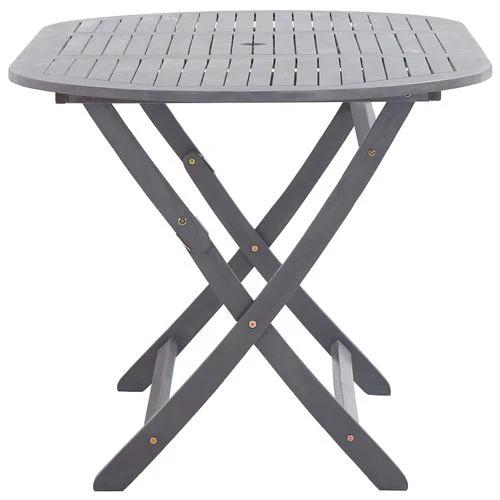 vidaXL vidaXL 7 Piece Garden Dining Set Solid Acacia Wood Grey - Garden Set