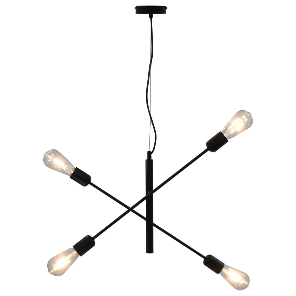 vidaXL Modern Four Arm Ceiling Light E27 Filament Bulbs Rotatable For Living Rooms And Hallways - Ceiling Lights