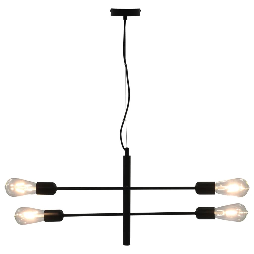 vidaXL Modern Four Arm Ceiling Light E27 Filament Bulbs Rotatable For Living Rooms And Hallways - Ceiling Lights