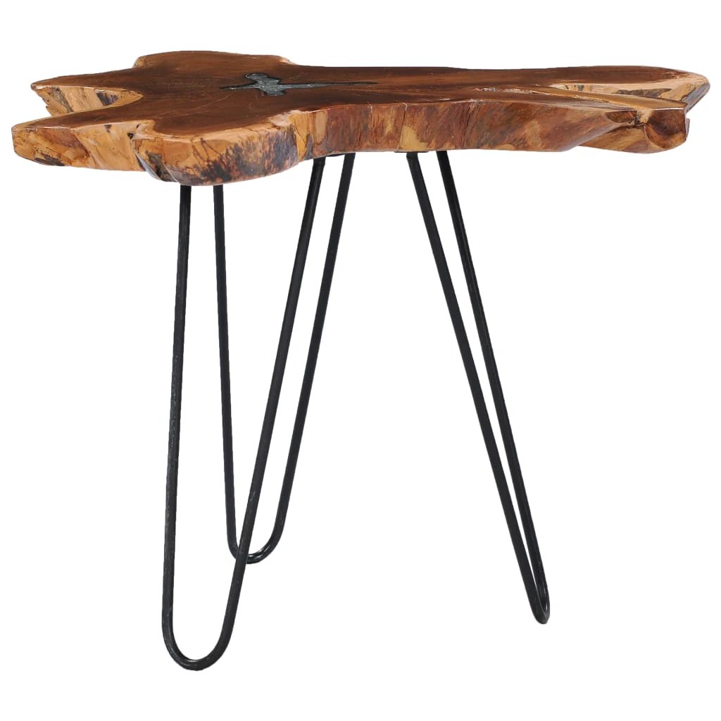 vidaXL Teak Coffee Table 70x45 Polyresin Inlay Home - Coffee Table