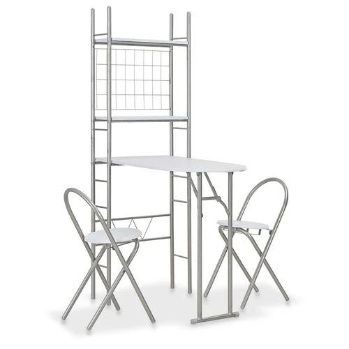 vidaXL 3 Piece Folding Dining Set with Storage Rack for Space-Saving Solutions in Homes and Restaurants by vidaXL