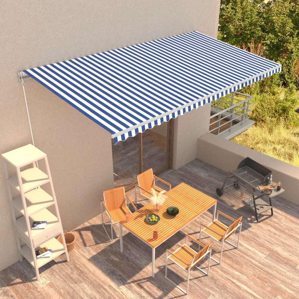 VidaXL Manual Retractable Awning 400x350 Burgundy UV Resistant Patio Shade For Outdoors by vidaXL