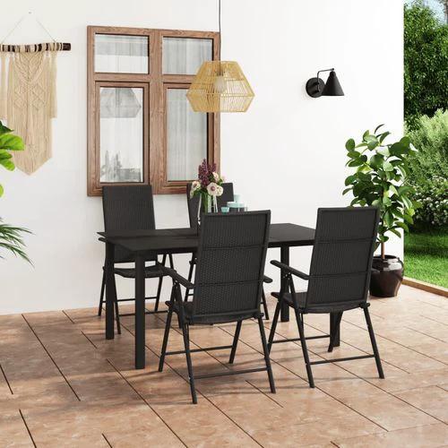 vidaXL vidaXL 3 Piece Garden Dining Set 80x80x74 cm Weather-Resistant PE Rattan and Glass Table for Outdoor Patio Use - Garden Set