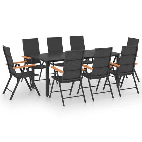 vidaXL vidaXL 3 Piece Garden Dining Set with Weather-Resistant PE Rattan and Stylish WPC Armrests for Outdoor Entertaining - Garden Set