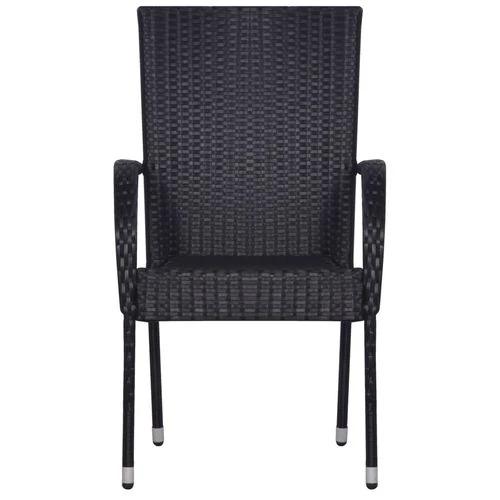 vidaXL vidaXL 5 Piece Garden Dining Set with Solid Acacia Wood Table and Weather-Resistant Rattan Chairs for Outdoor Entertaining - Garden Set