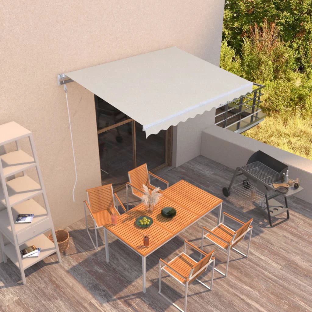 VidaXL Manual Retractable Awning 400x350 Burgundy UV Resistant Patio Shade For Outdoors by vidaXL