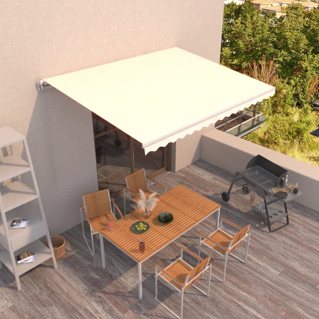 VidaXL Manual Retractable Awning 400x350 Burgundy UV Resistant Patio Shade For Outdoors by vidaXL