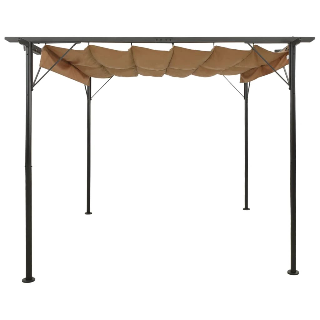 vidaXL vidaXL Pergola with Retractable Roof Cream White 3x3 m Steel - Gazebos