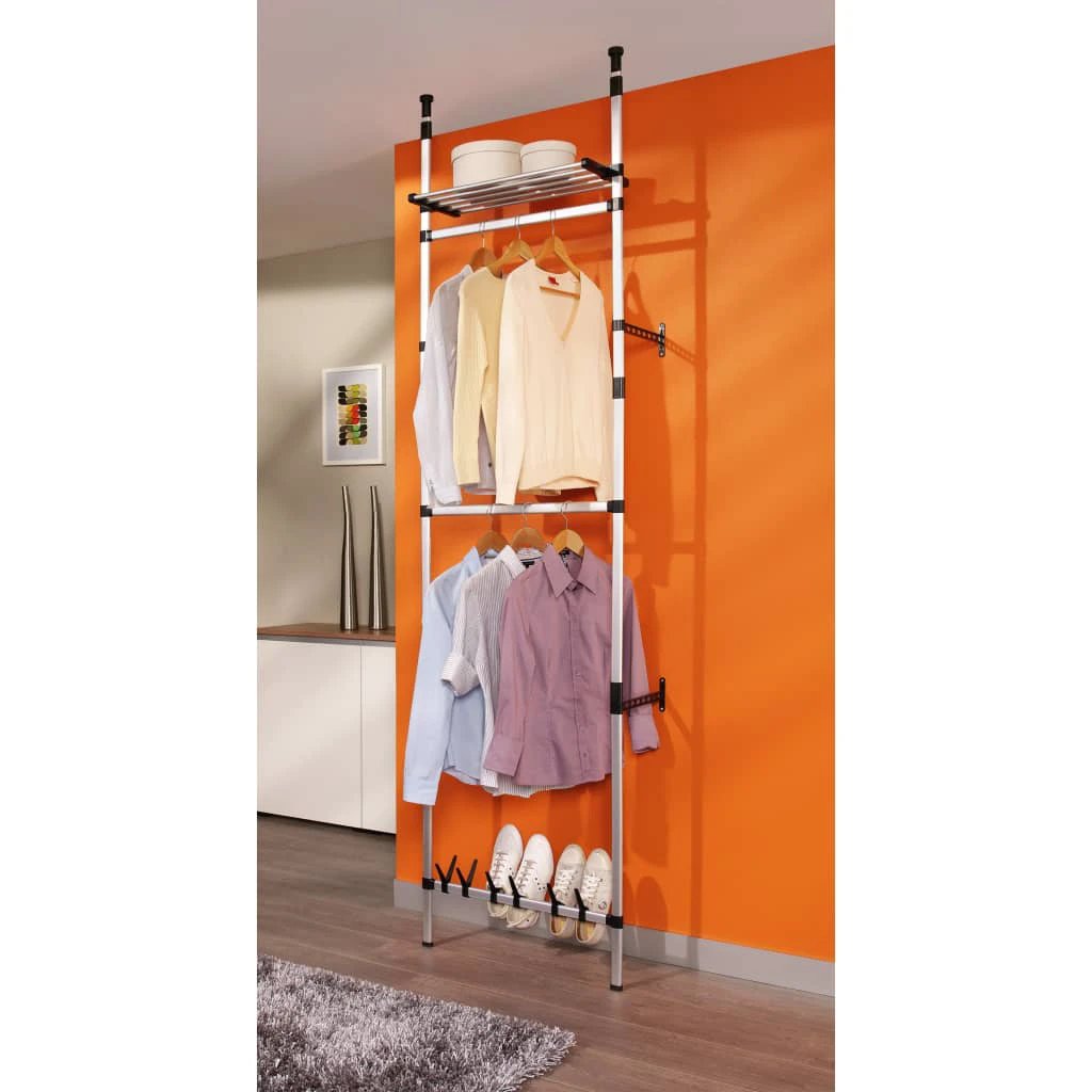 Aluminium Telescopic Wardrobe System For Small Spaces by vidaXL