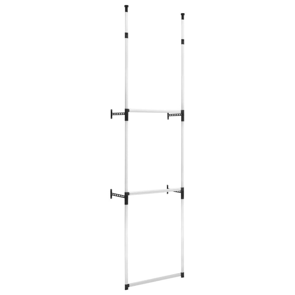 vidaXL Telescopic Wardrobe System with Rods Aluminium -