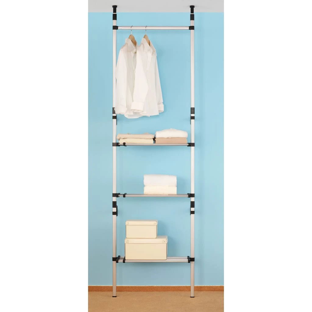 vidaXL Aluminium Telescopic Wardrobe System Adjustable Width Rods - Wardrobe
