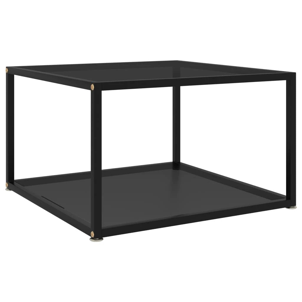 vidaXL VidaXL Coffee Table 60x60x35 cm Tempered Glass Two Layer Design With Powder Coated Steel Frame For Living Room - Coffee Table