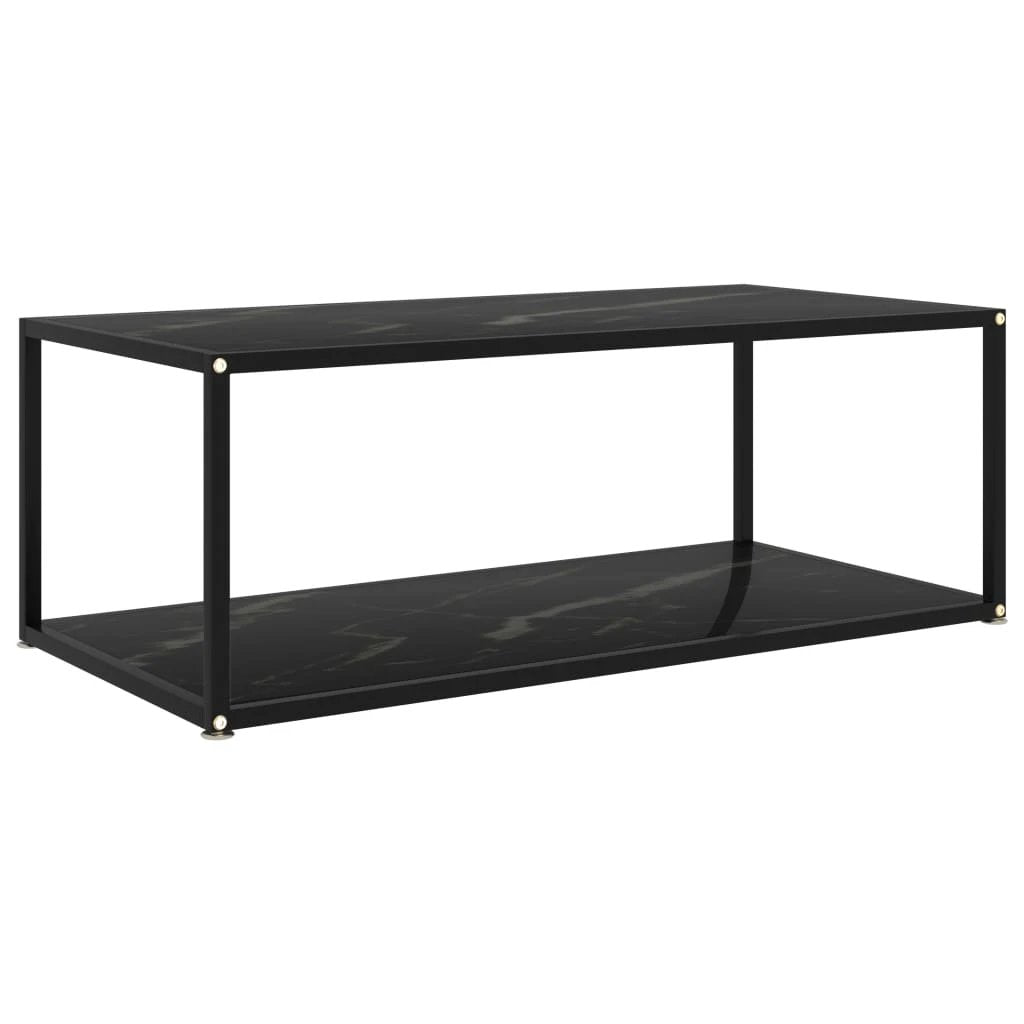 VidaXL Coffee Table 60x60x35 cm Tempered Glass Two Layer Design With Powder Coated Steel Frame For Living Room by vidaXL