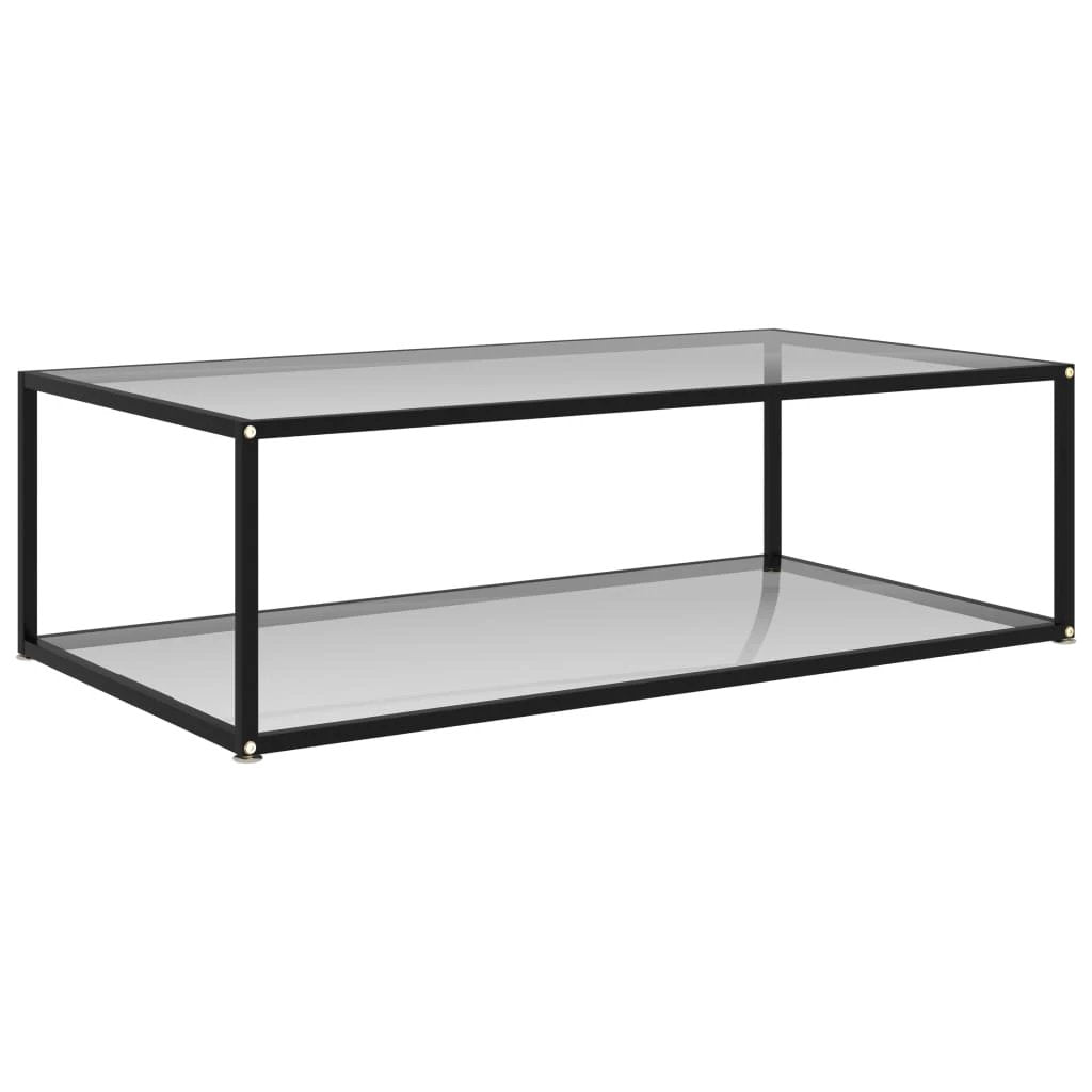 VidaXL Coffee Table 60x60x35 cm Tempered Glass Two Layer Design With Powder Coated Steel Frame For Living Room by vidaXL