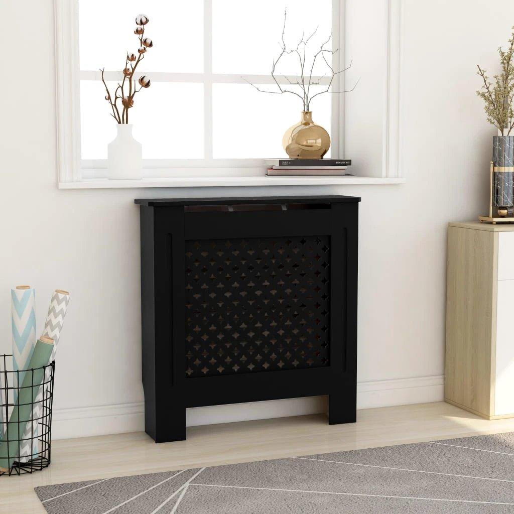 vidaXL VidaXL MDF Radiator Cover White 205 cm Slatted Ventilated Cabinet For Living Room Decor - Radiator