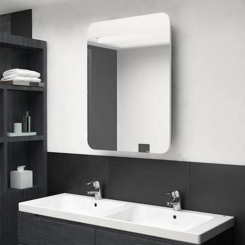 vidaXL LED Bathroom Mirror Cabinet 60x11x80 cm with Soft Illumination for Modern Home Decor - Bathroom Lights