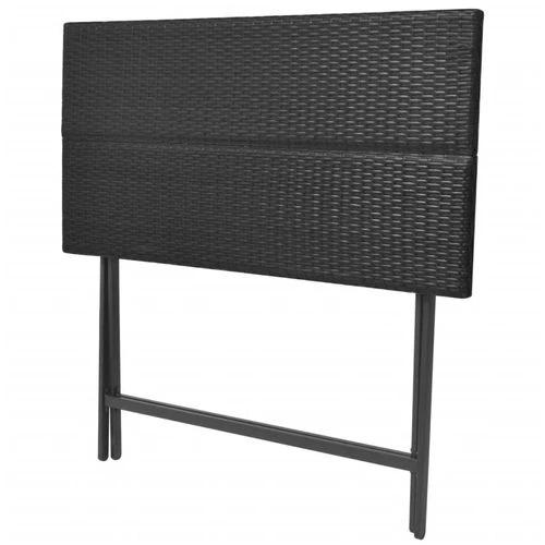vidaXL 7 Piece Folding Outdoor Dining Set Steel Poly Rattan Brown by vidaXL