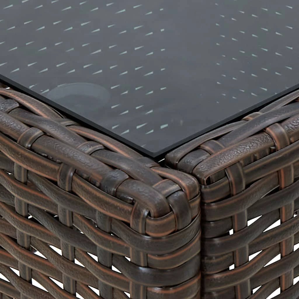 vidaXL vidaXL Garden Table Brown 40x40x45 cm Poly Rattan - Garden Table