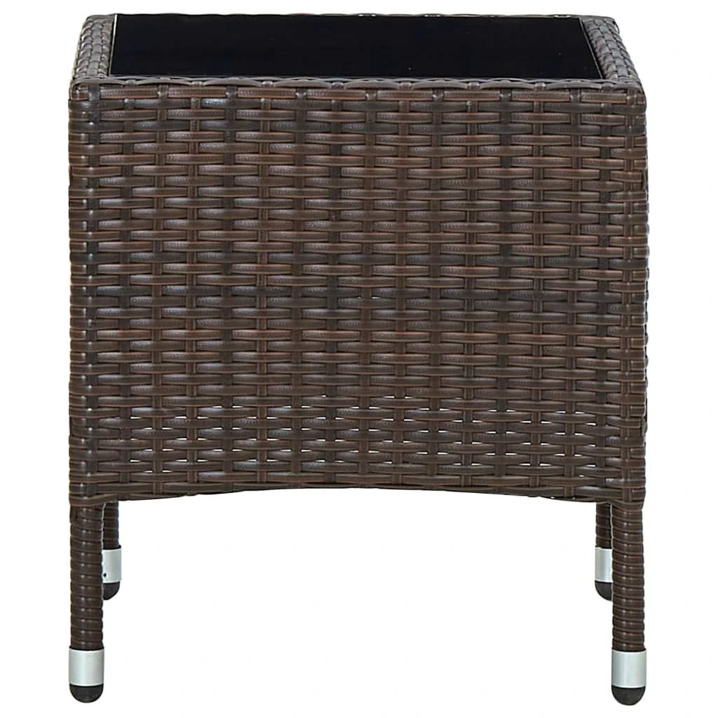 vidaXL vidaXL Garden Table Brown 40x40x45 cm Poly Rattan - Garden Table