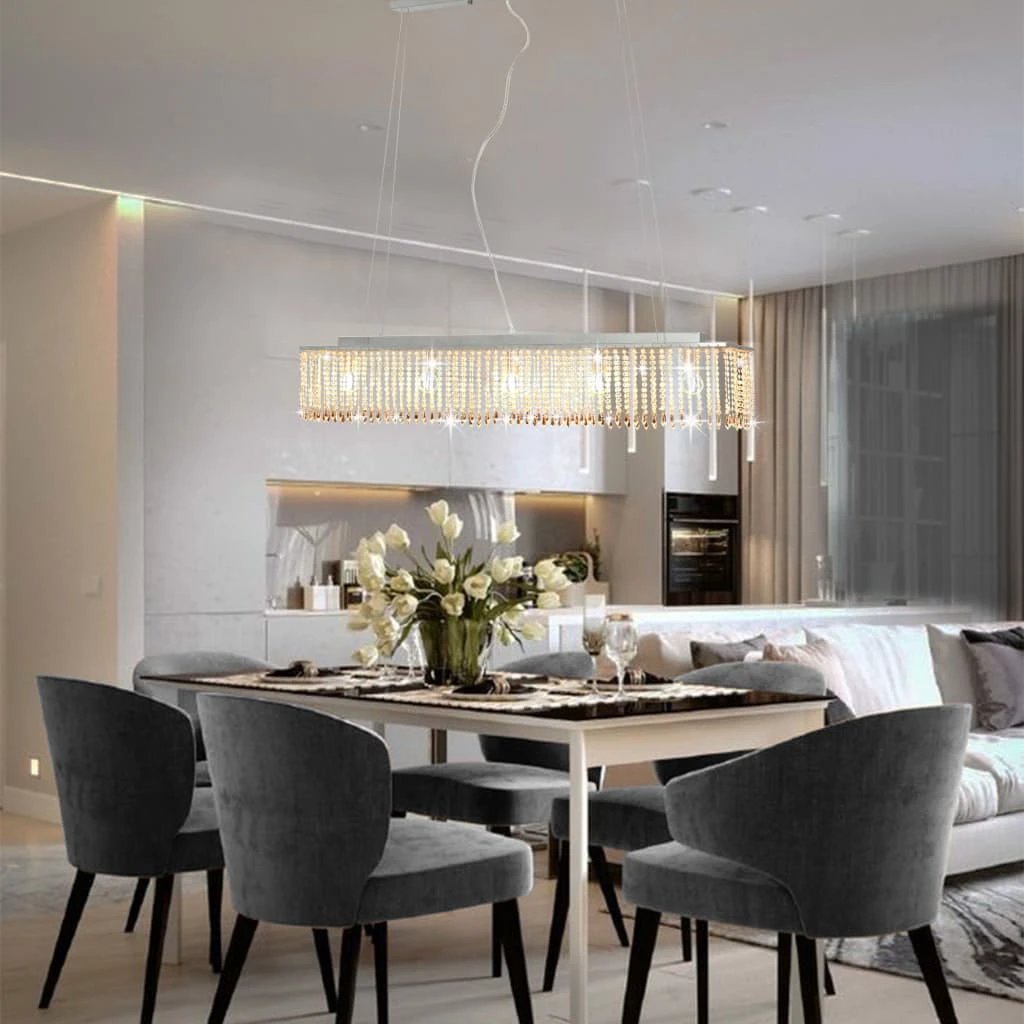 vidaXL Crystal Ceiling Lamp 104cm Crystal Beads Dining - Ceiling Lights