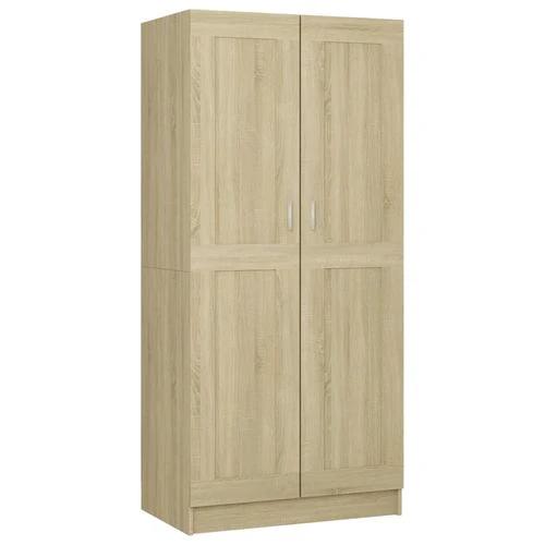 vidaXL Engineered Wood Wardrobe 82.5x51.5x180 cm Smoked Oak Finish with Ample Storage for Home Organization by vidaXL