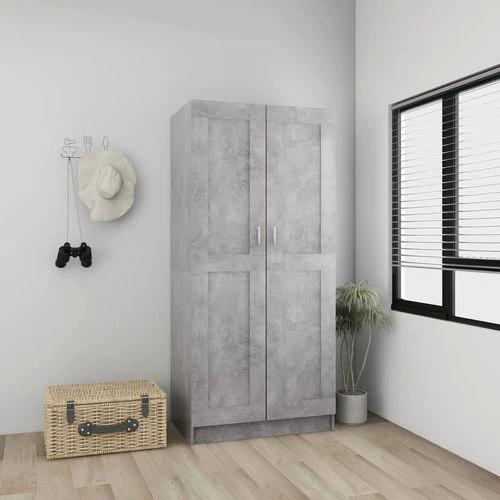 vidaXL Engineered Wood Wardrobe 82.5x51.5x180 cm Smoked Oak Finish with Ample Storage for Home Organization by vidaXL