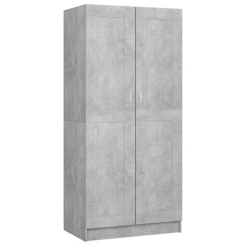 vidaXL Engineered Wood Wardrobe 82.5x51.5x180 cm Smoked Oak Finish with Ample Storage for Home Organization by vidaXL