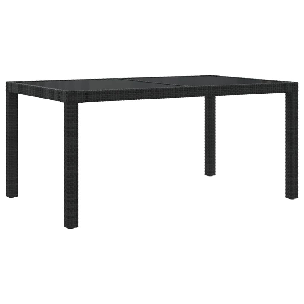 vidaXL Garden Table 90x90x75 cm Tempered Glass and Poly Rattan Brown by vidaXL