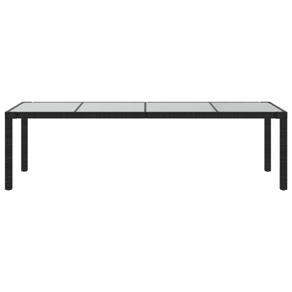 vidaXL Garden Table White 250x100x75 cm Poly Rattan and Tempered Glass by vidaXL