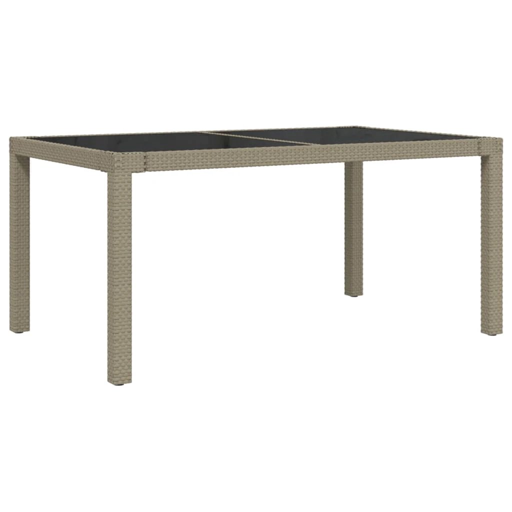 vidaXL vidaXL Garden Table 90x90x75 cm Tempered Glass and Poly Rattan Brown - Garden Table