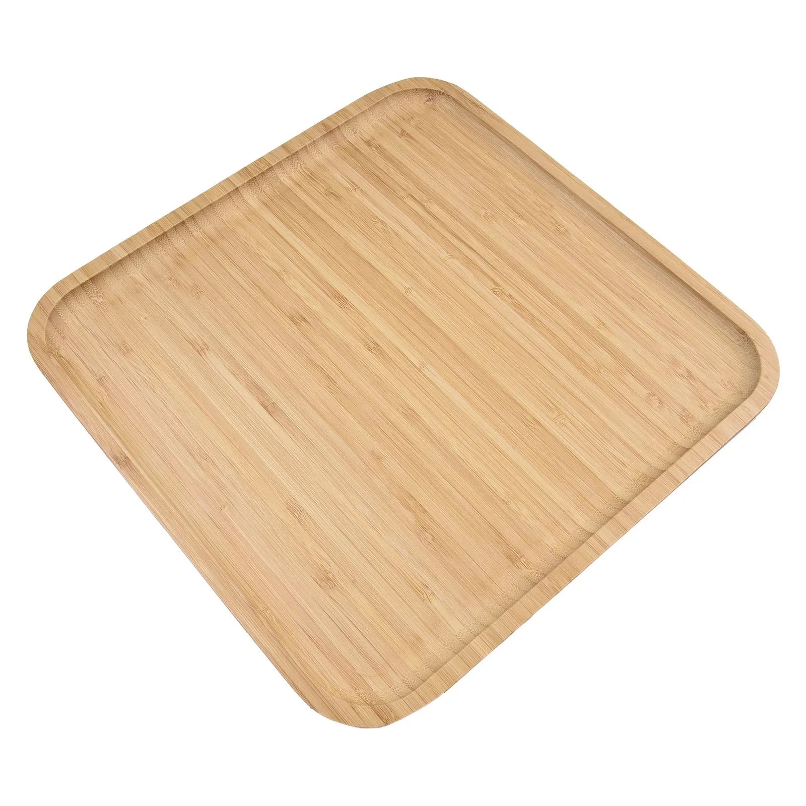 NONE Square Bamboo Serving Tray Kitchen Food Tableware Tray For Dinners Party Tea Bar Wood Coffee Tray Food CupTrays Decorative -